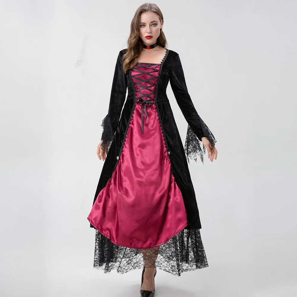 Halloween Cosplay Vampirkönigin Kleid Fancy Masquerade Kostüm