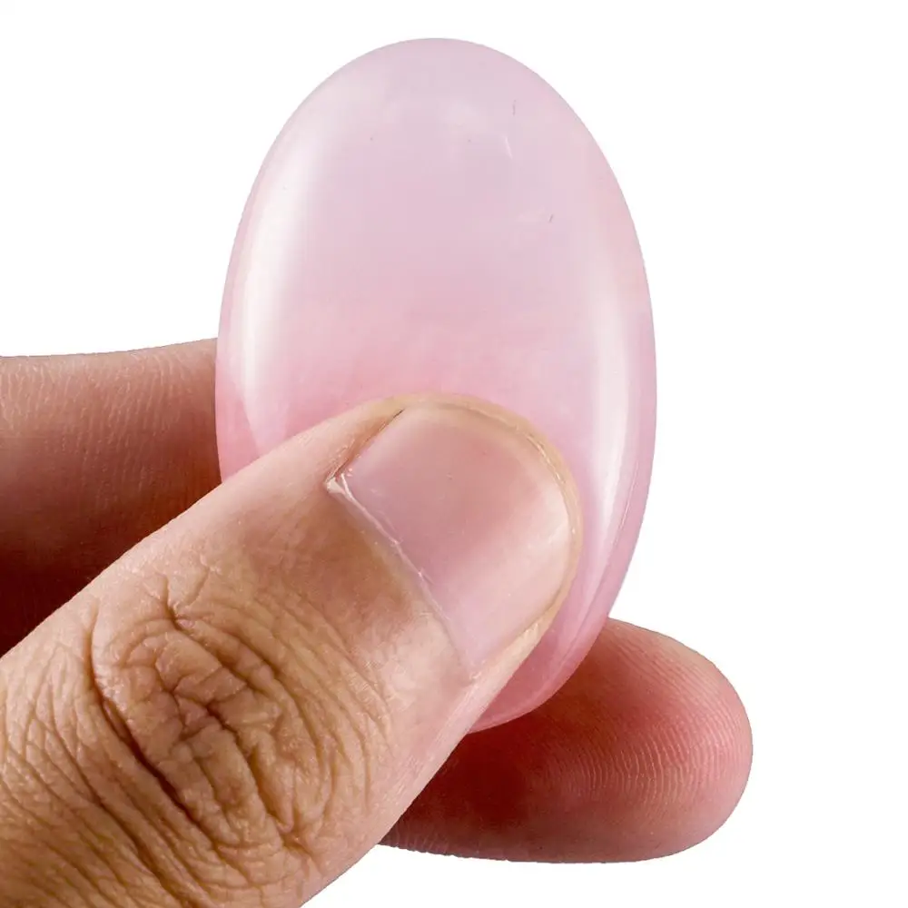 TUMBEELLUWA 1.5 inch Natural Hand Carved Thumb Worry Stone,Healing Crystal Polished Oval Shaped Palm Pocket Stones for Anxiety