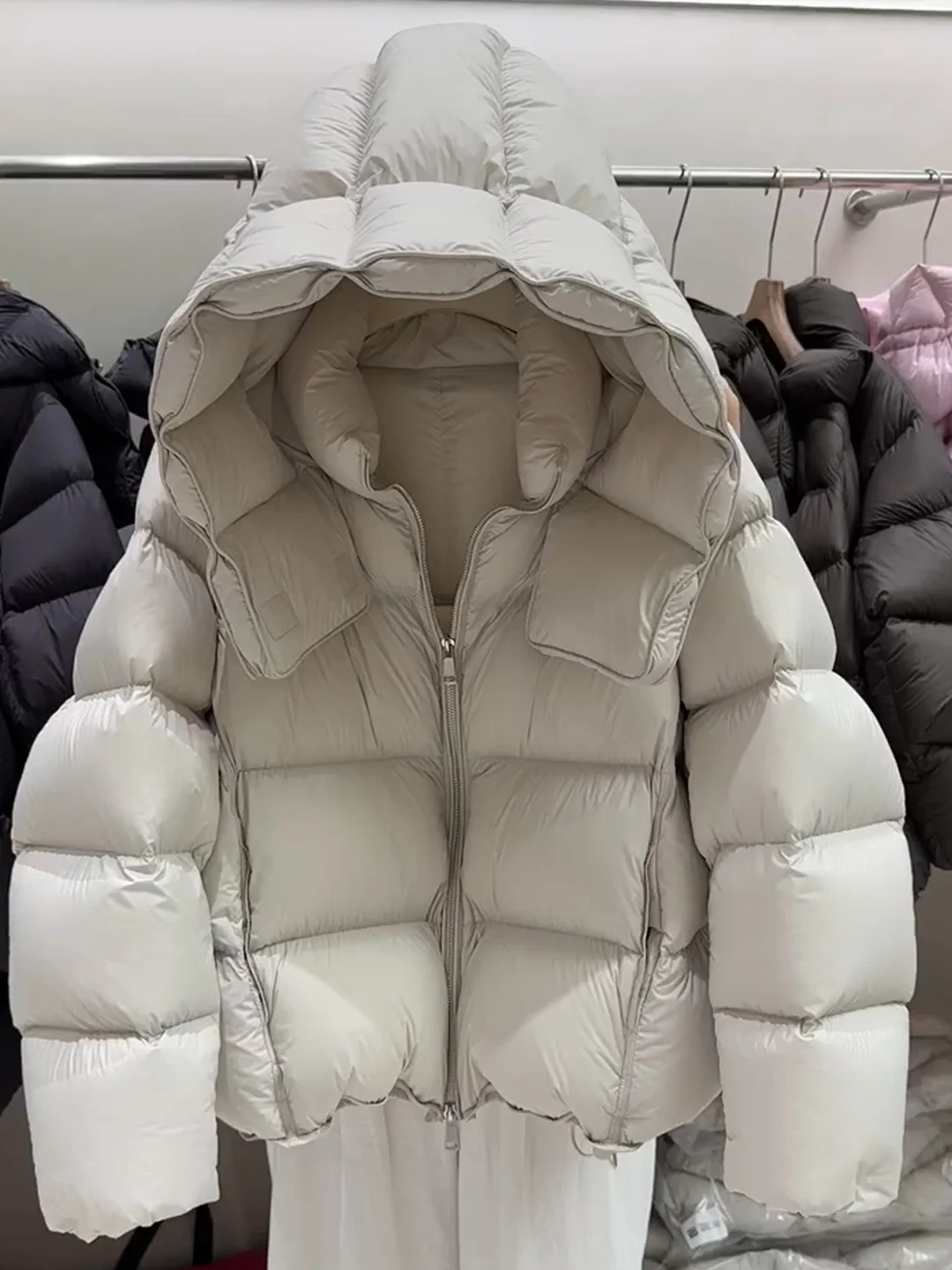 Koreaanse Sle Dames ort Capuchon Down Jaet Thiened Winterjas Faionable ular ket Design Urban Casual Warm