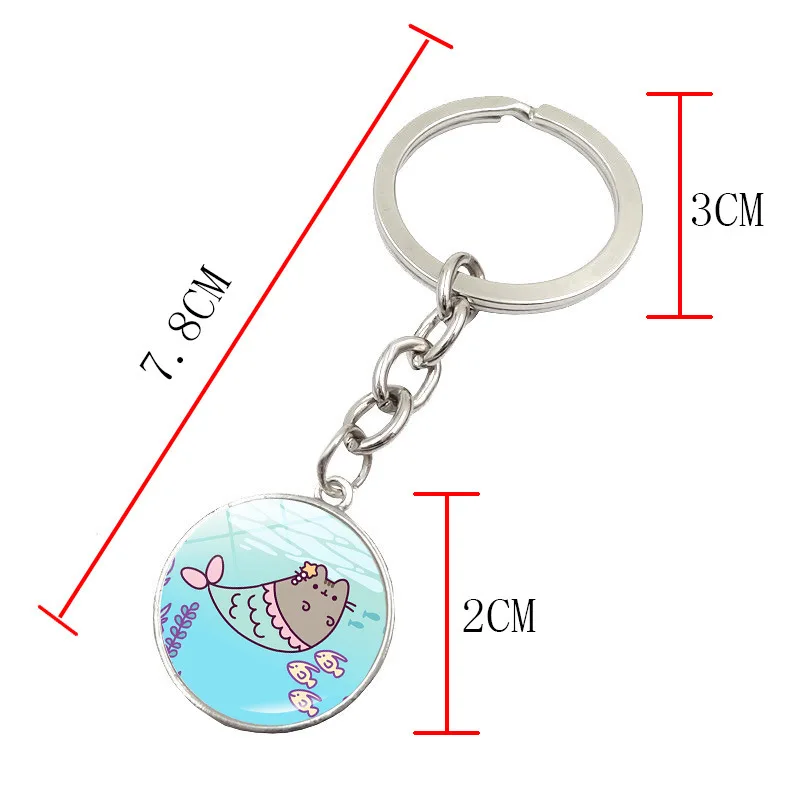 Pusheen Kids Anime Cute Keyring Children Fashion Jewelry Charms Pendant Girls Cartoon Cute Keychain Boys Anime Creative Key Ring