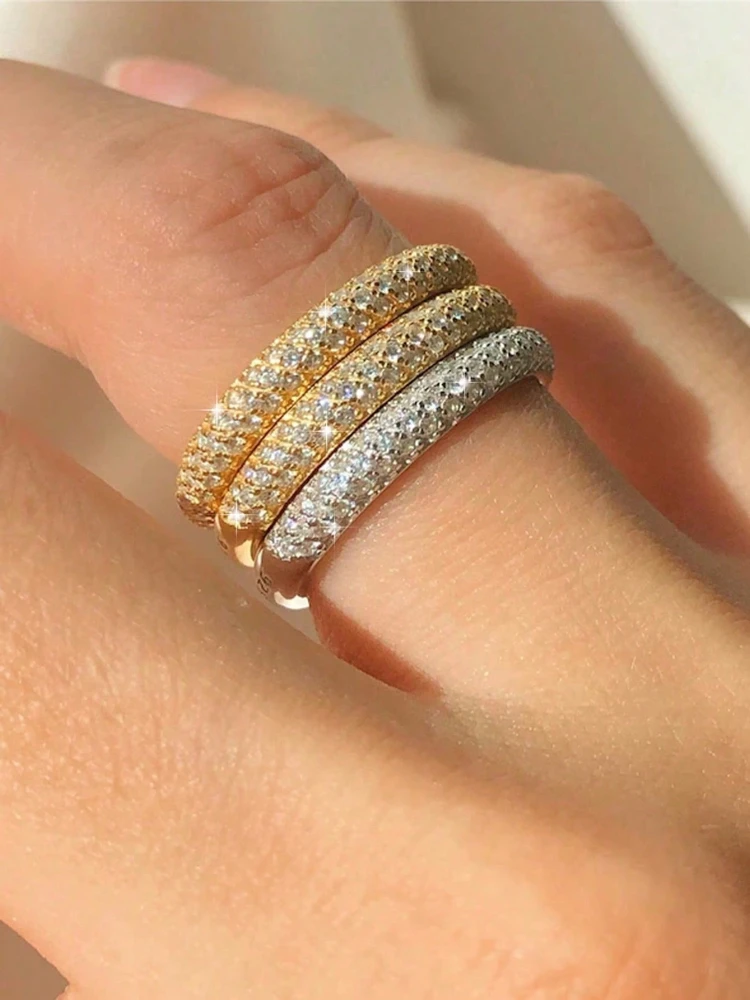 Women's 925 Sterling Silver Zircon Stackable Ring, Everyday Elegance