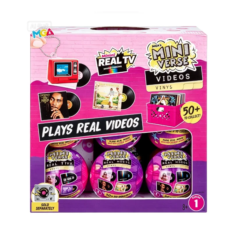 Original MGA's Miniverse Real TV Set with Playable Video Tape Stand Display Ready to Watch Collectible Desk Ornament Gift Gift