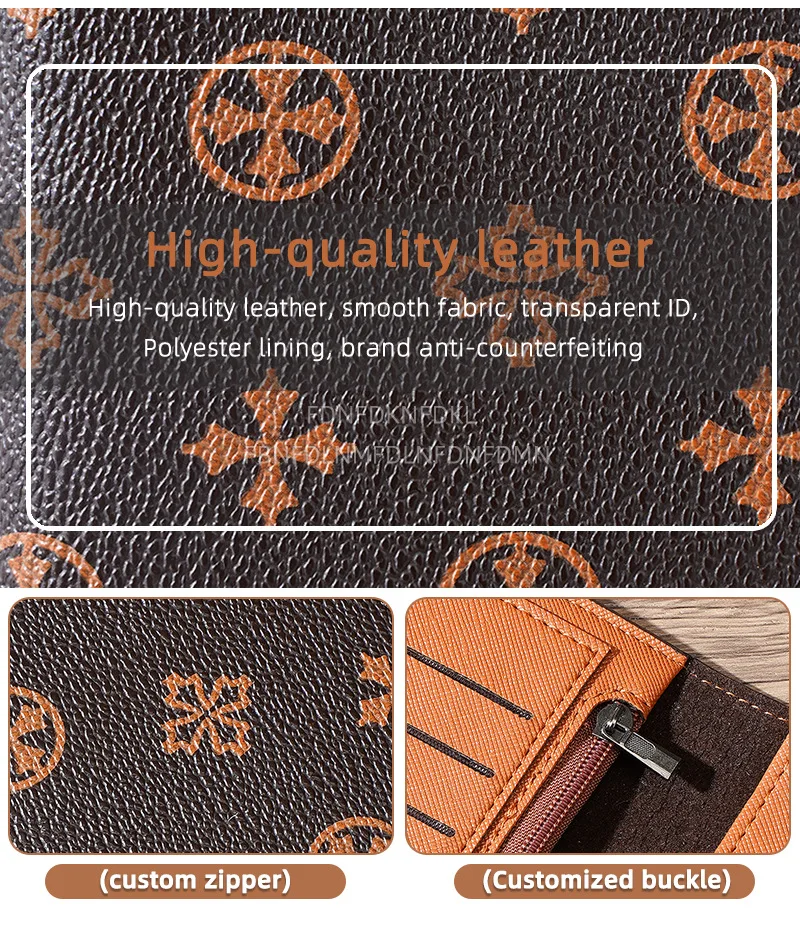 Unisex-Geldbörse im Retro-Stil mit großem Fassungsvermögen, Kartenfach und Reißverschluss-Münzfach, hochwertige Business-Geldbörse für Frauen – Detail 2