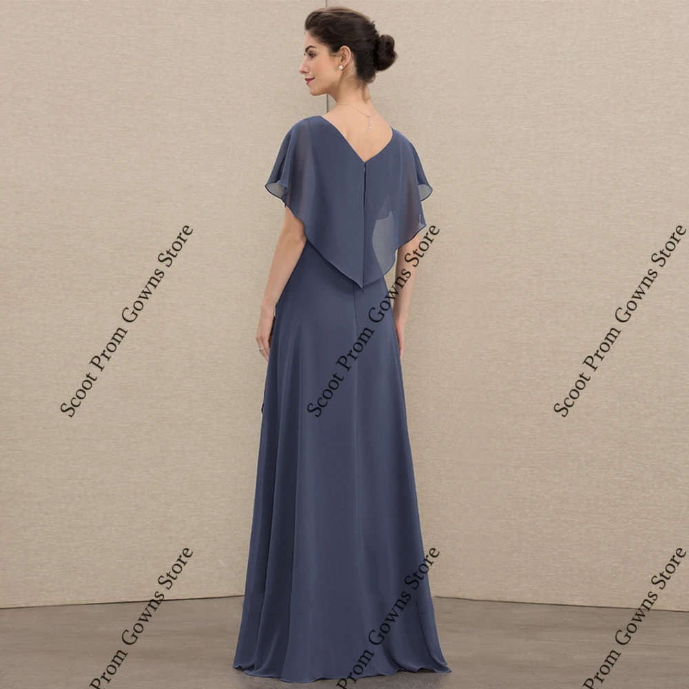 فساتين أم العروس بدون حمالات على الشاطئ بأكمام قصيرة لحفلات الزفاف للنساء 2025 صيفي شيفون للشاطئ رداء السهرة