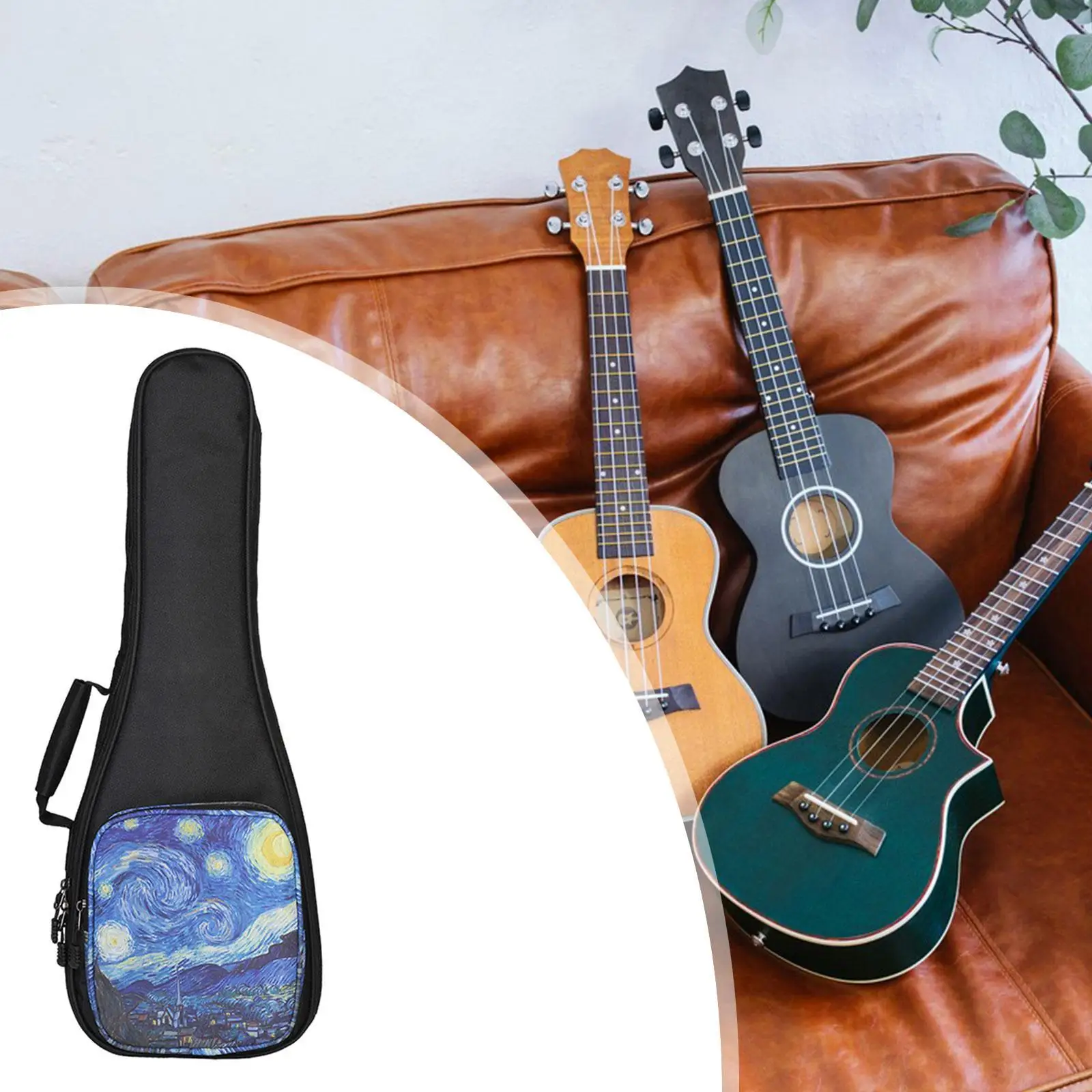 Waterproof Nylon Ukulele Case 30 Inch Padded Gig Bag with Handle Portable Guitar Backpack for Travel and Outdoor