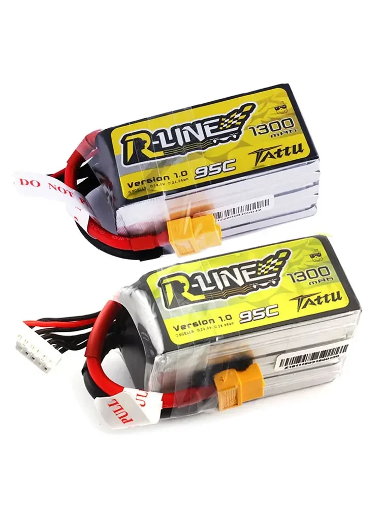 Tattu R-Line 1.0 LiPo 1300mAh 14.8V 18.5V 22.2V 95C 4S 5S 6S Lipo-batterij met XT60-stekker voor RC FPV Racing Drone Quadcopter - afbeelding 2