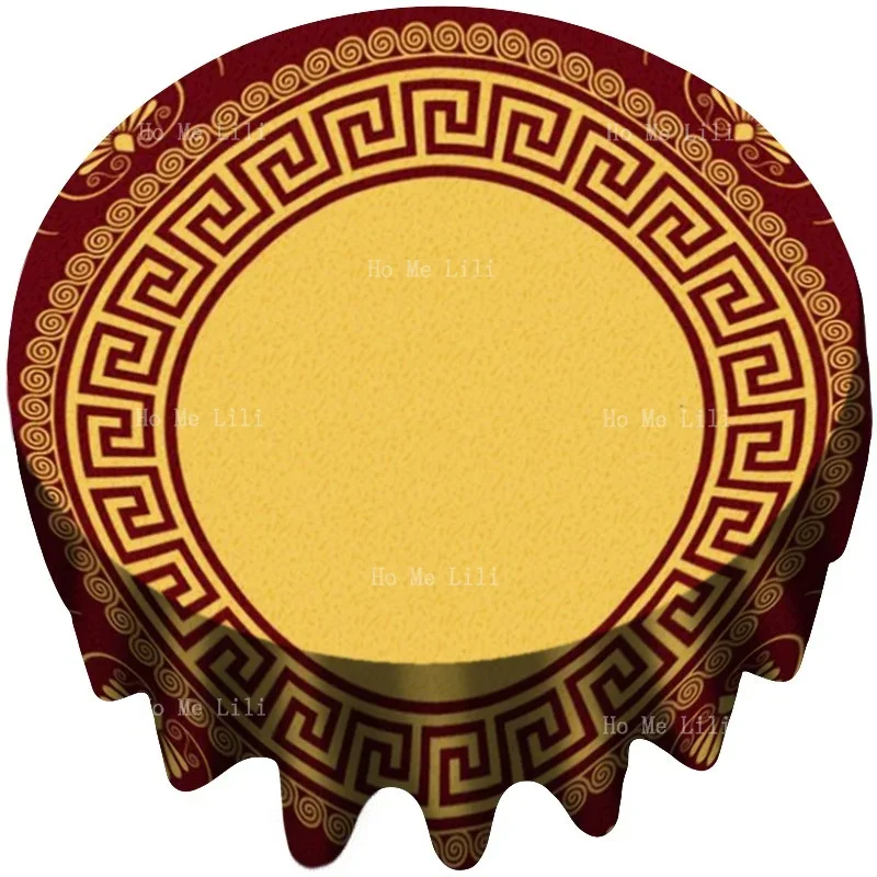 Chinese Style Pattern Circular Decoration Back Grain Xiangyun Border Round Tablecloth By Ho Me Lili For Table Decor