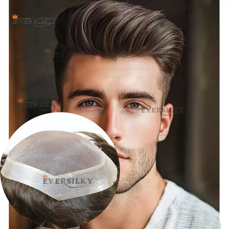 أوروبي بني أشقر فاتح أسود # 3 # 4 سوبر دائم تنفس غرامة أحادية بو قاعدة رجل الشعر المستعار 100٪ باروكة من شعر طبيعي أصلع الاصطناعية