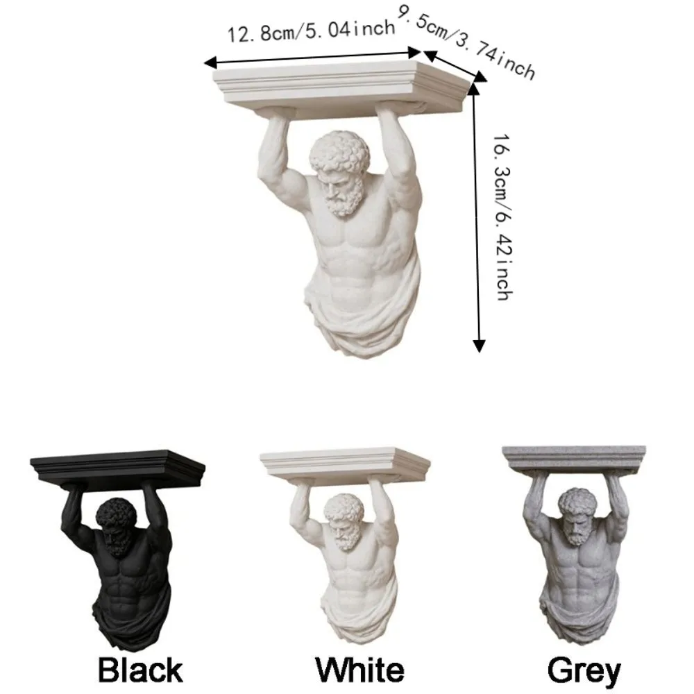 3D Printed Atlas Wall Shelf Plastic Decorative Atlas Statue Wall Bracket Wall Display Shelf Greek God Wall Mount Shelf - view 6