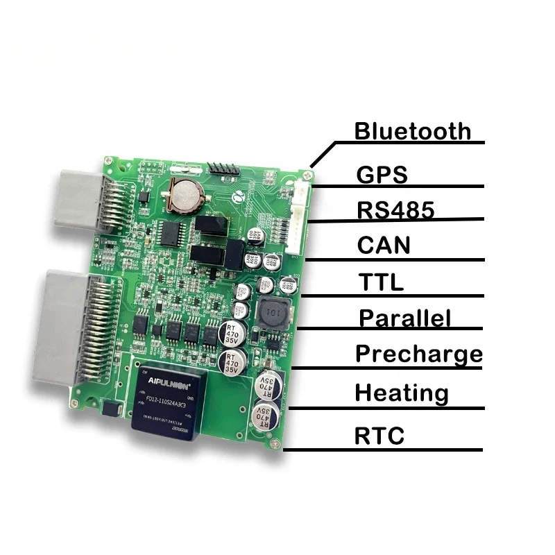 high voltage battery management system lifepo4 battery bms 60S 16S-64S 100A 200A 500A relay