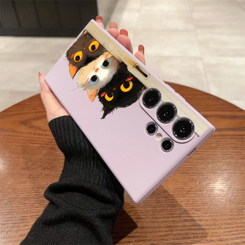 Three Little Kittens Silicone Case For Samsung Galaxy S25 S24 S23 S22 S21Ultra FE A35/A54/A55/A34 5G Note 10/20 Lite Plus  Cover - náhled 3