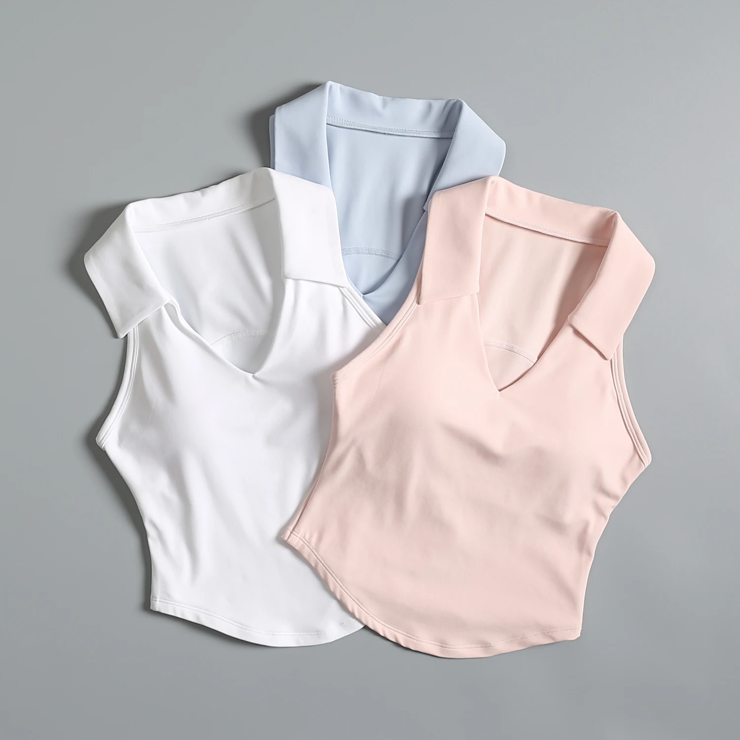 High-Intensity Sports Bra Women's Summer Tennis Collar Sports Training Quick-Dry Vest Slim Yoga Fitness Top Nylon Fabric