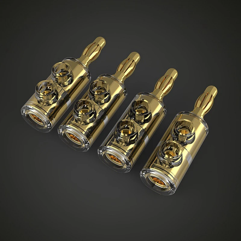 4 szt. B553R czysta miedź głowica bananowa Hifi gorączka pudełko audio wzmacniacz kabel głośnikowy bez lutowania wtyczka bananowa