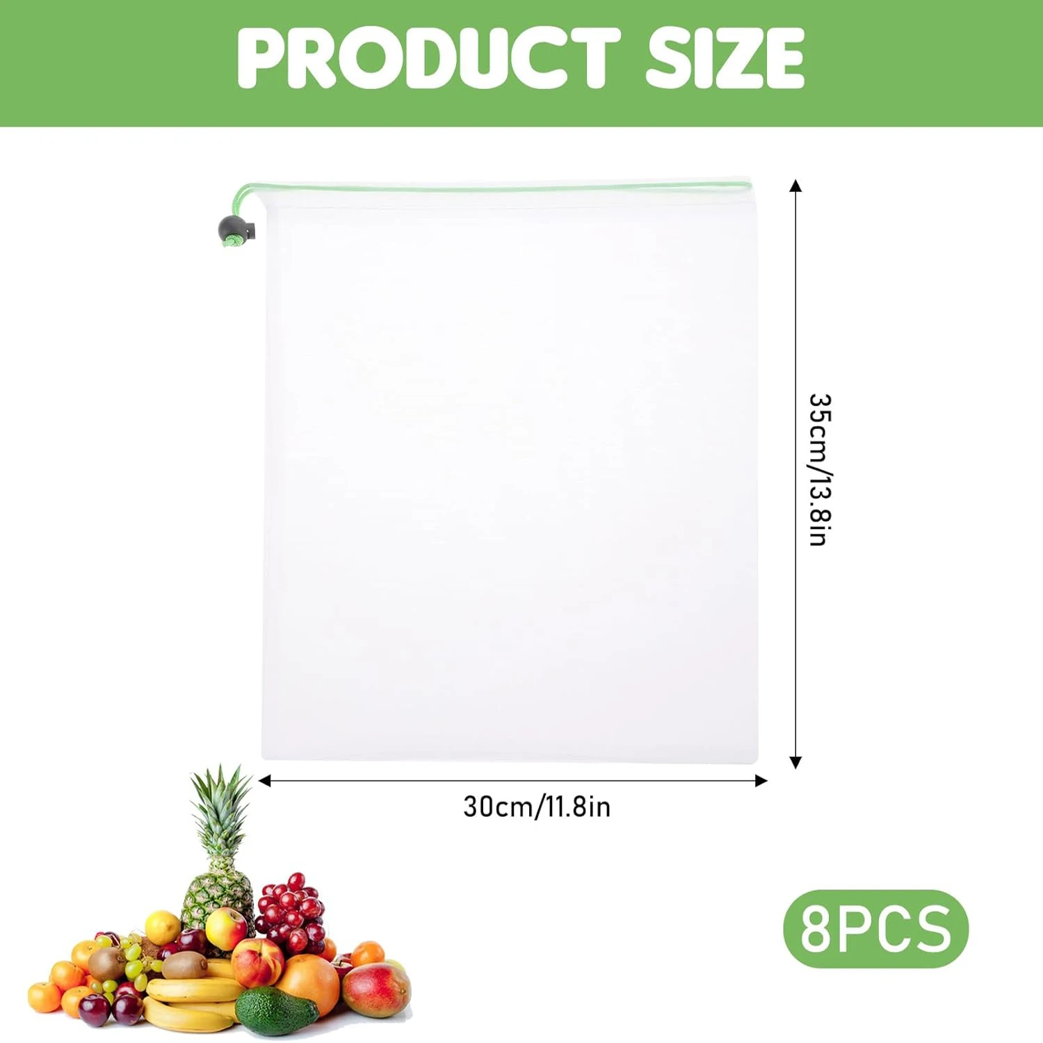 4/8PCS Reusable Produce Mesh Bags Washable Vegetable Storage Bags With Drawstring Toy Organizer Bags Grocery Storage Mesh Bags