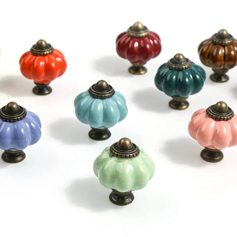 

4/8pcs Ceramics Vintage Drawer Knob Handle Cabinet Cupboard Door Pull Furniture Hardware Handle pulls Drawer Knob