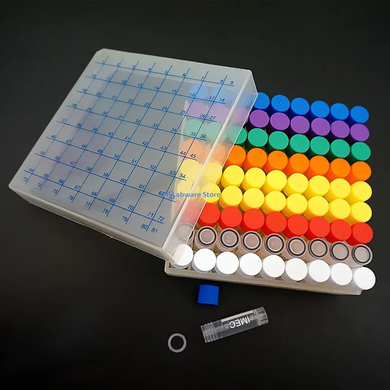 Imagem -04 - Conjunto Incluem Uma Parte 81-caixa de Armazenamento de Código Digital de Treliça para a Loja Criovial Mais 81 Peças 1.8ml Tubo de Refrigeração de Plástico 1