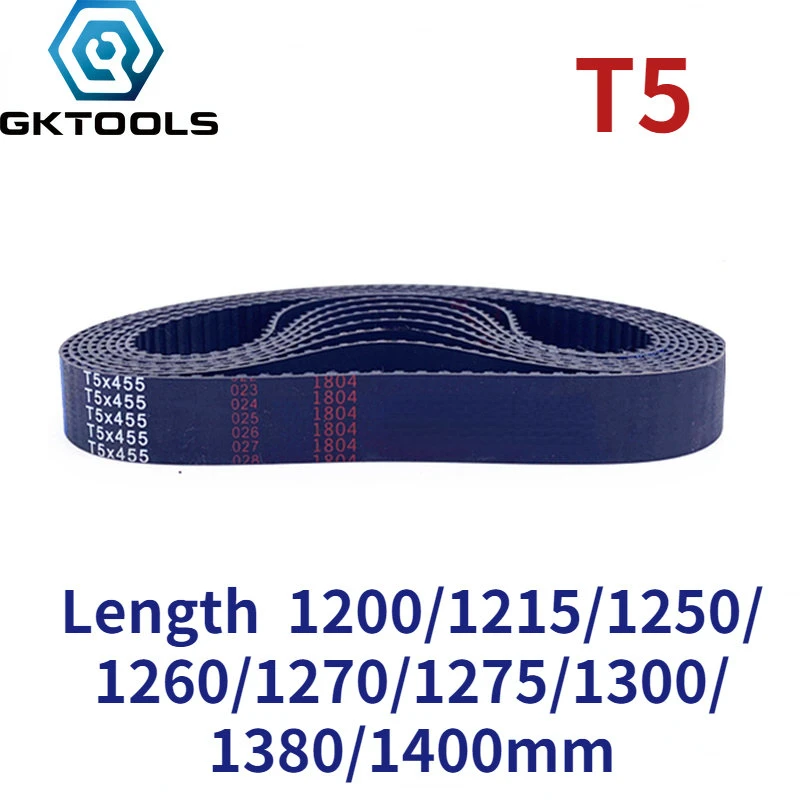 T5 Width 10/15/20/25/30/35/40/45/50mm Closed Loop Rubber Timing Belt Length 1200/1215/1250/1260/1270/1275/1300/1380/1400mm