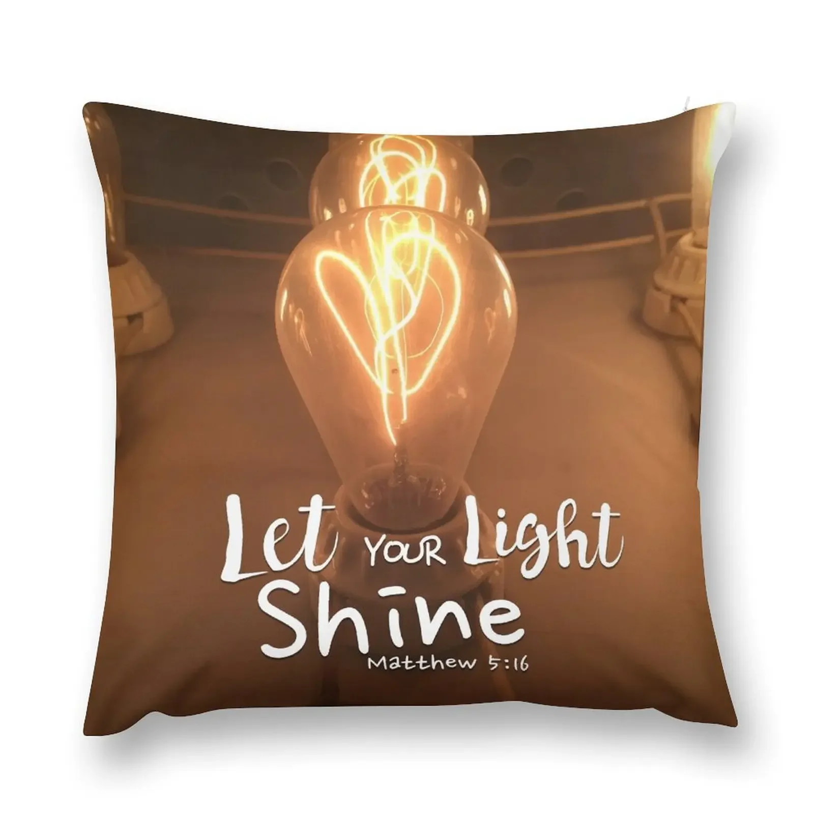 Let Your Light Shine Matthew 5:16 Antique Lightbulb Throw Pillow Luxury Pillow Cover christmas decorations for home 2025 pillow