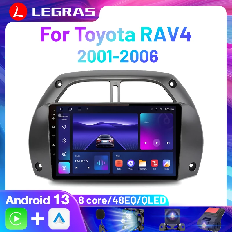 

Android 13 Car Bluetooth Radio for Toyota RAV4 Rav 4 2001 - 2006 Multimedia Player 2Din Carplay Stereo GPS Navigation Head Unit