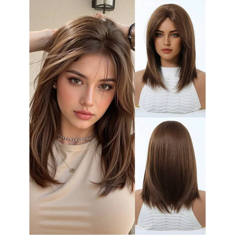 

Элегантный длинный парик 14 дюймов с челкой, термостойкие синтетические волосы для женщин, для повседневного использования, вечеринок, косплея, Хэллоуина, Рождества, подарков