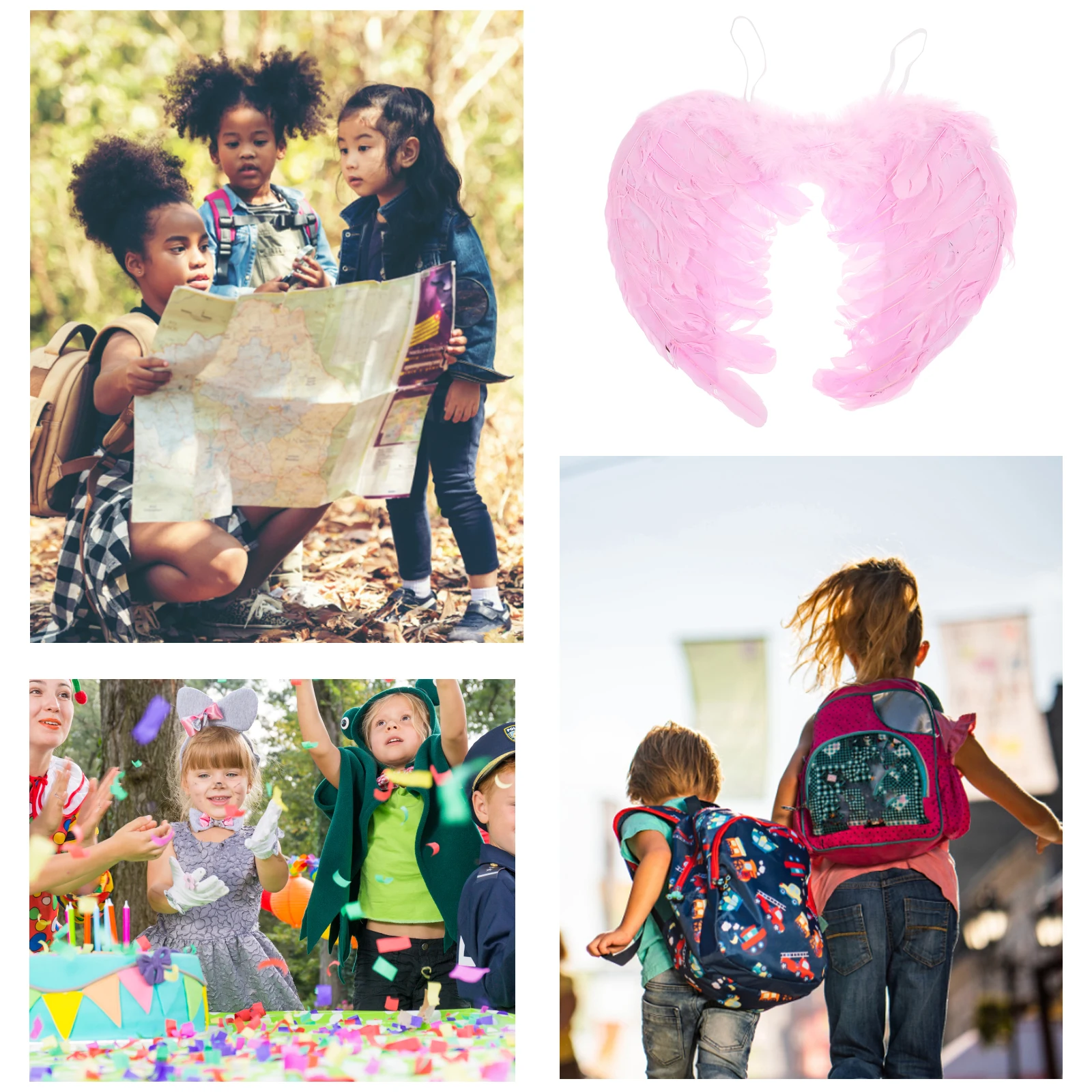 Accessoires d'aile d'ange, grande aile d'ange colorée, parfaite pour les enfants, accessoire de Costume de spectacle sur scène de fête Cosplay