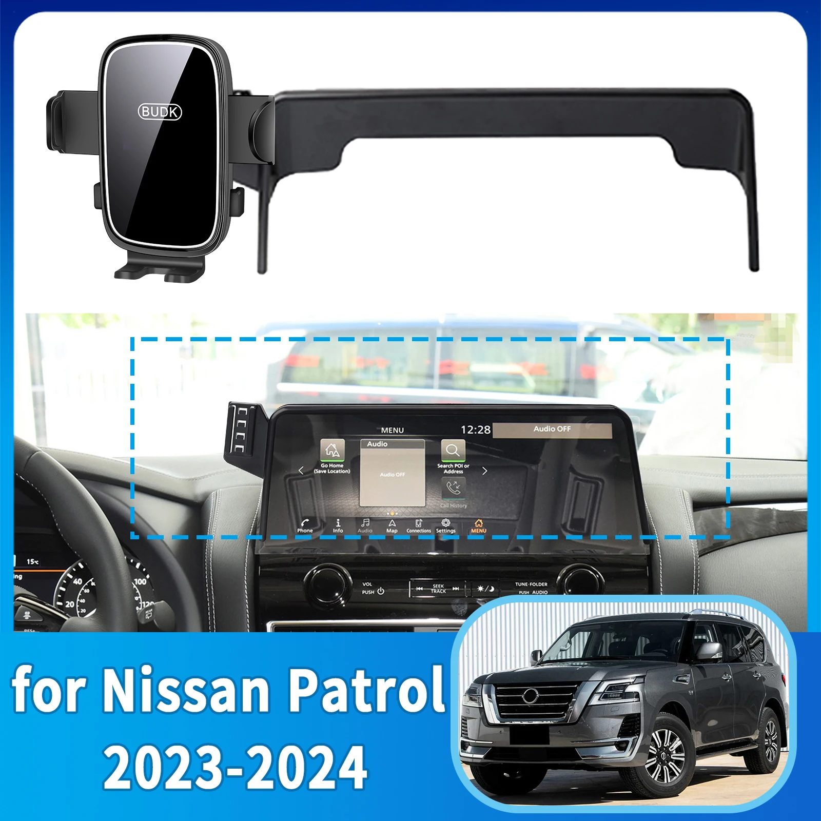 

fit for Nissan Patrol 2023 2024 Phone Holder, Dashboard Screen Mount Bracket Easy Installation​​ Car accessoires