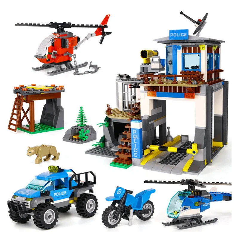 663 個の新しい 60174 特殊警察警察署航空機指揮車両少年ビルディングブロック組み立て教育玩具ミニフィギュア