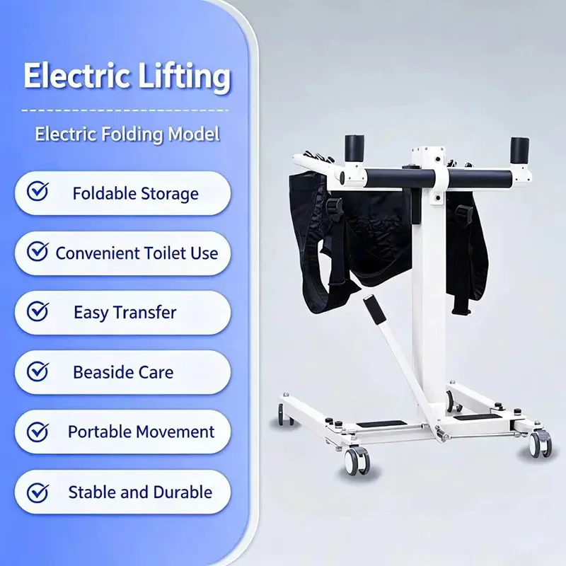 Electric Patient Transfer Lift Mobility Aid for Elderly Disabled Foldable Home Hospital Care Assist Device Adjustable Height