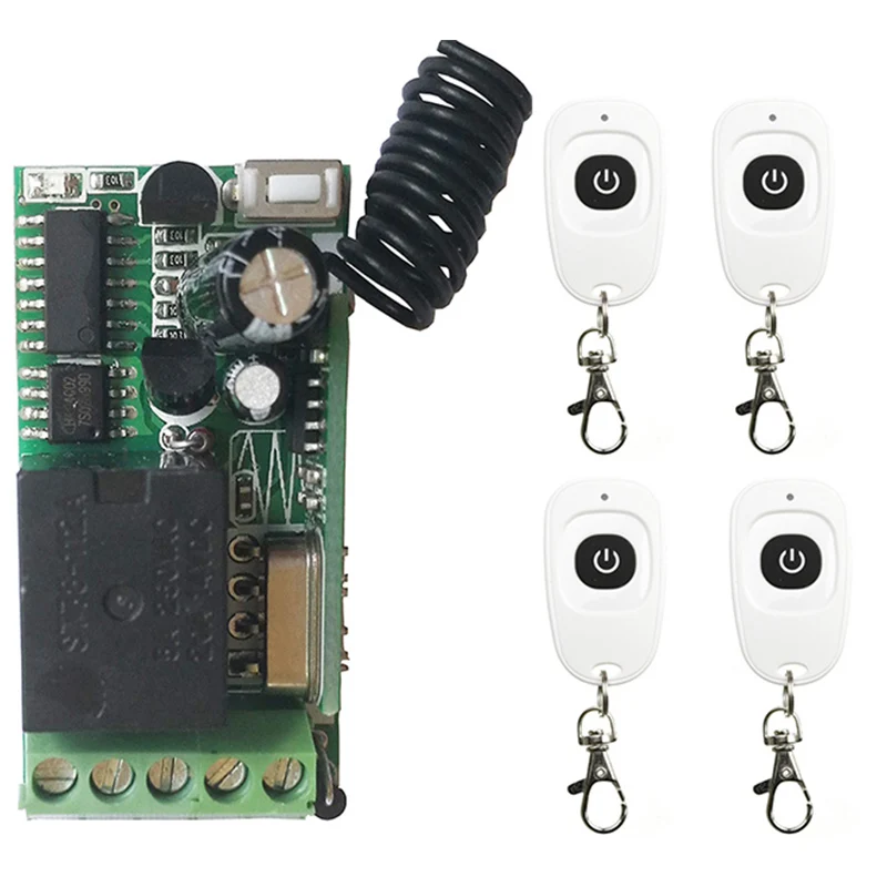 433 MHz Mini Wireless RF Remote Control Light Switch 10A Relay Output Radio DC 12V 1 CH Channel 1CH Receiver Module Transmitter