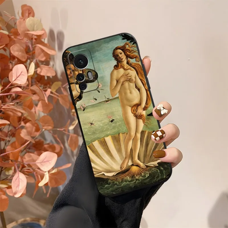 Art Painting The-Birth-Of-Venus Phone Case For Xiaomi 11 11T 13 11i 12 10T 10TPro 10 Pro Lite Ulltra MIX4 CIVI Funda Black Coque