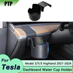 For Tesla Model 3 Highland 2024 Dashboard Water Cup Holder Car Instrument Panel Model Y Stowing Tidying Phone Holder Accessories