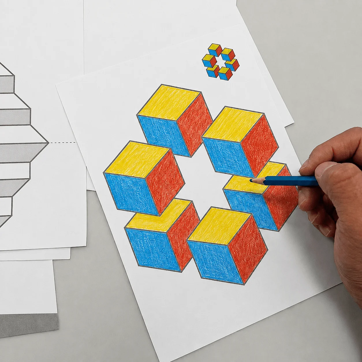 DIY Flat‑to‑3D Painting Book 16 Pages, Magic Stereoscopic Hand‑drawing Workbook, Children Fun Art Craft Practice Book