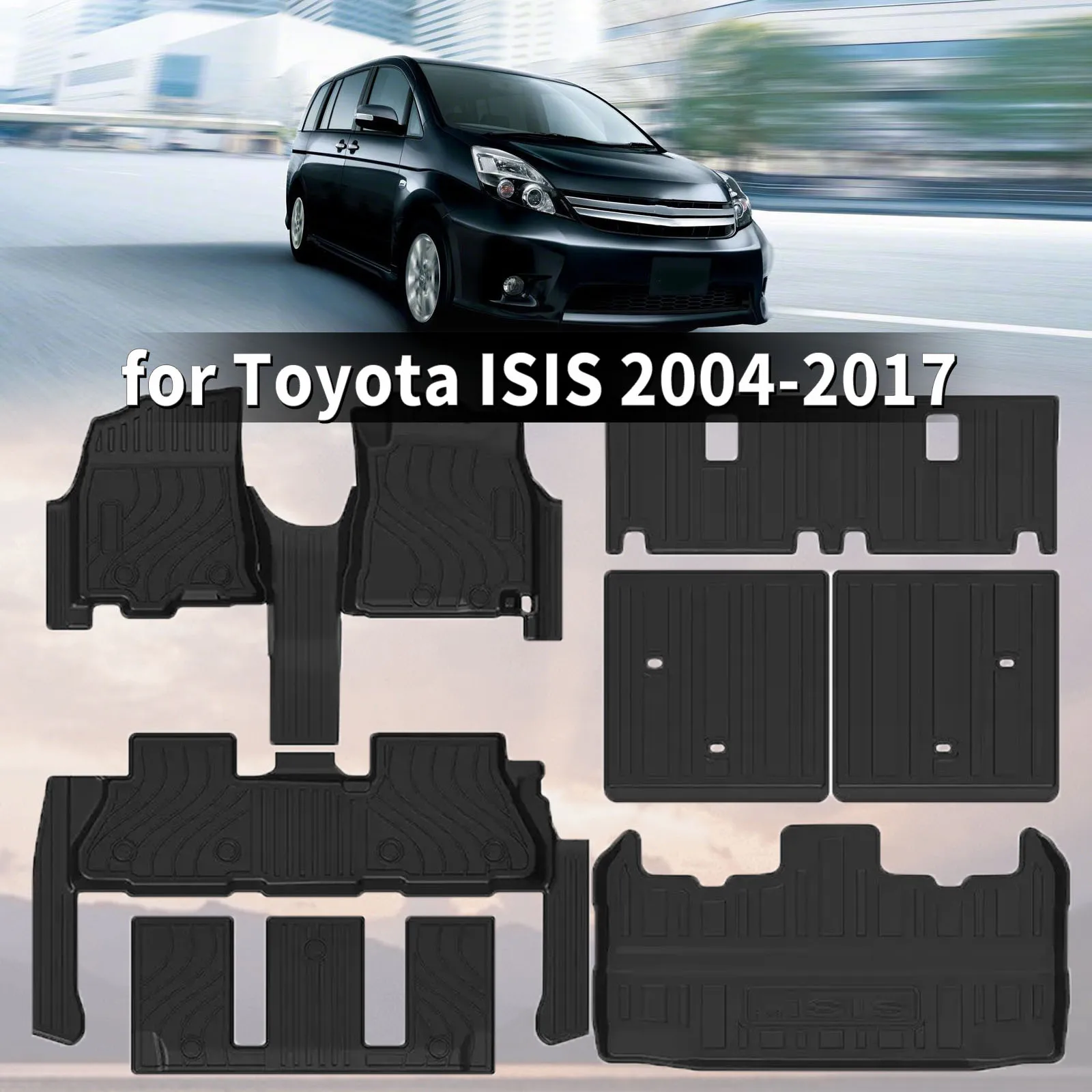 

for Toyota ISIS 2004-2017 3D Maxpider Style TPE Floor Mats Full Coverage Heavy Duty All Weather Accessories