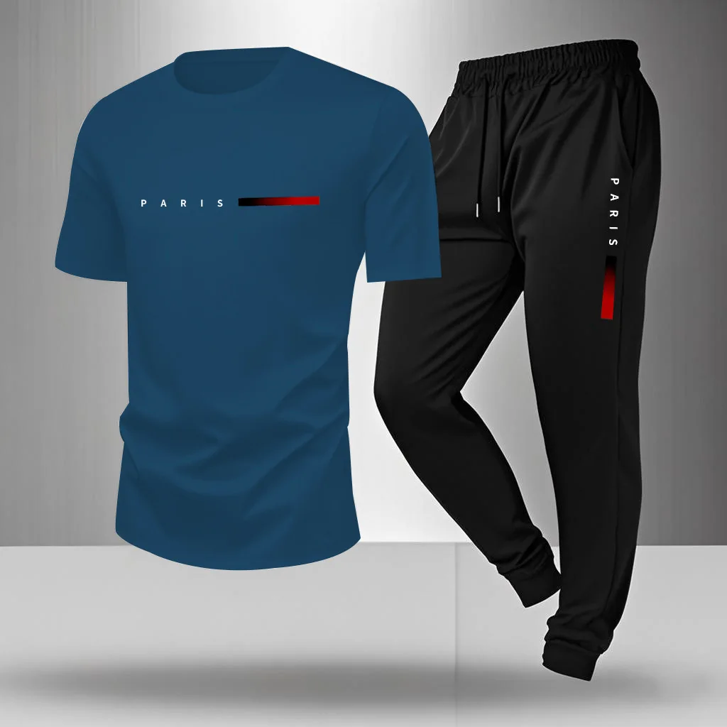 Men's Suit Suit Summer Two-piece Set Lightweight Breathable Fashionable Loose Casual Outdoorwear New Design Cross-border