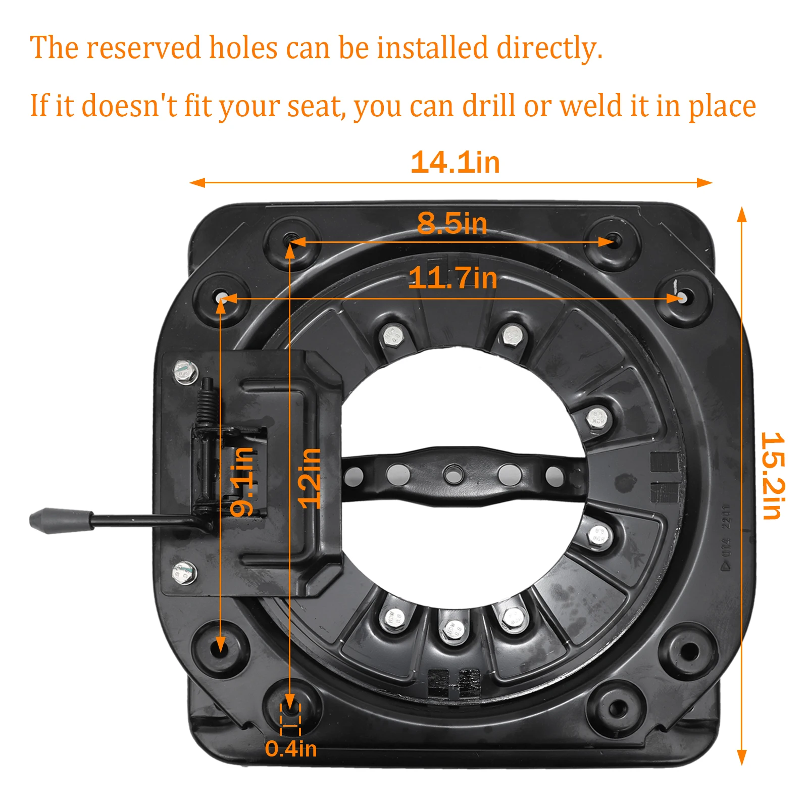 Assento de carro giratório resistente, assento de carro giratório 360, adequado para modificação diy do mecanismo de rotação do assento para rv e campista