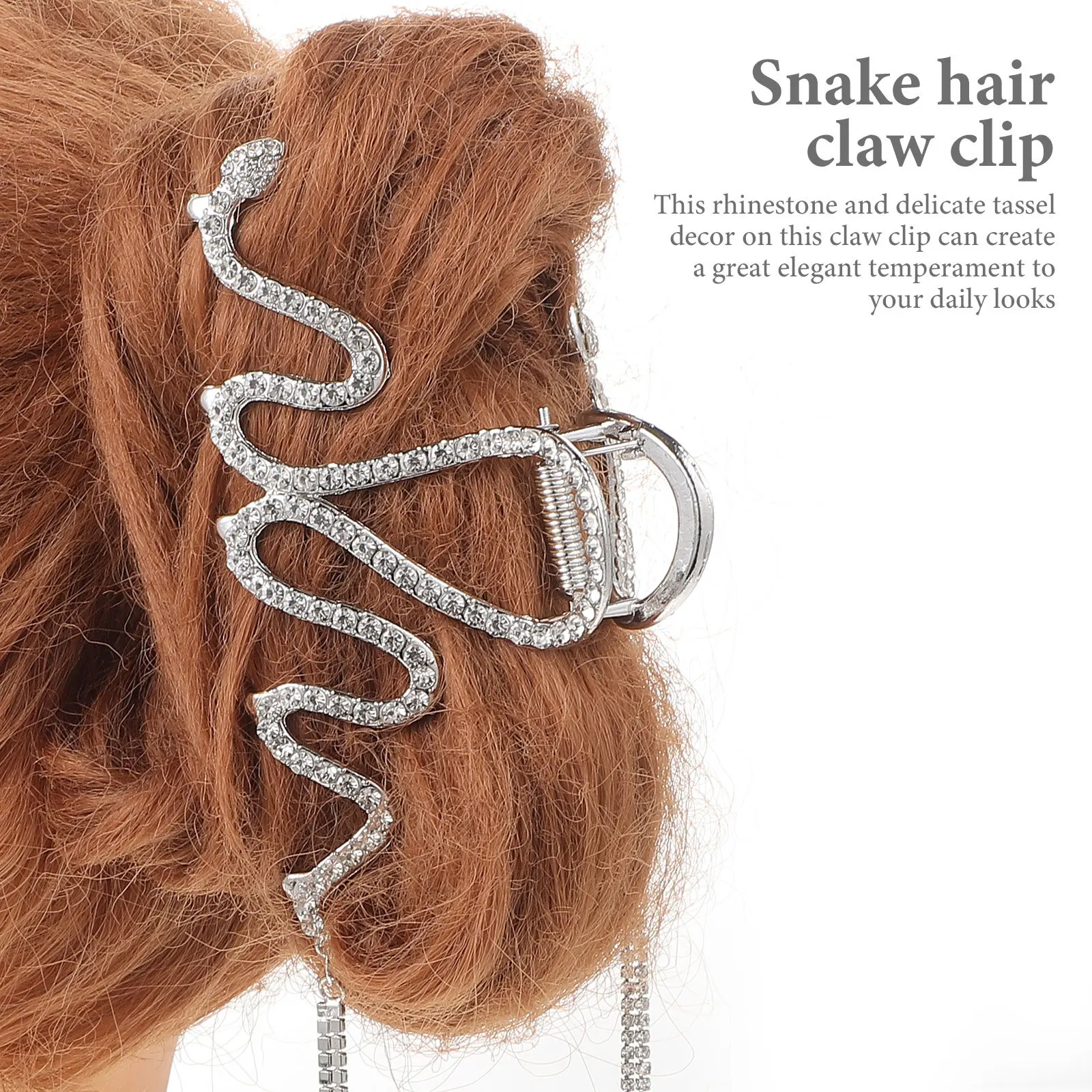 

Зажим для волос, аксессуары с кисточками, зажимы для когтей для инструментов для укладки стразами, змеиные когти