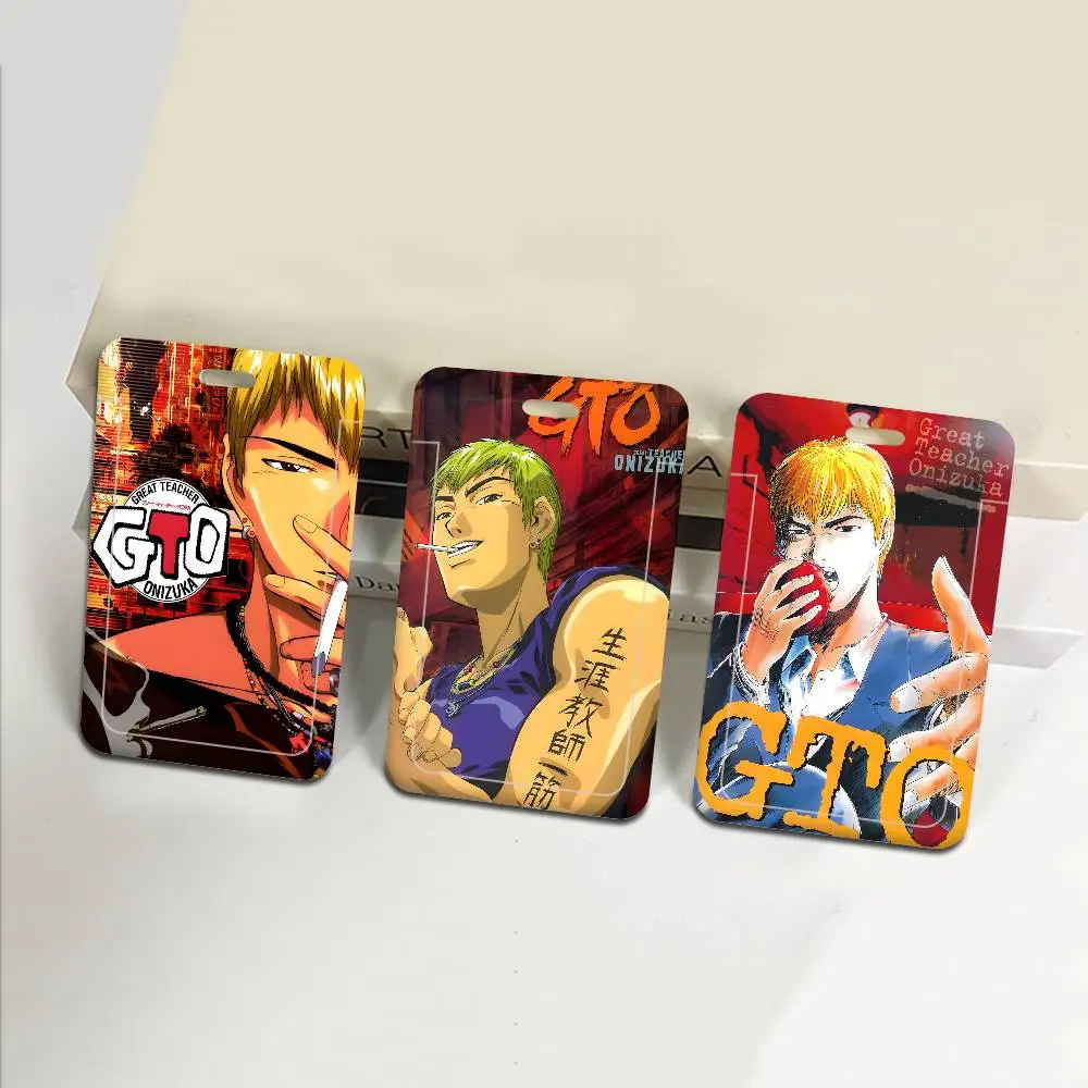 Anime Great Teacher Onizuka GTO ID Card Holders Lanyards Girls Door Card Case Hanging Rope Badge Holder Neck Strap Business Card