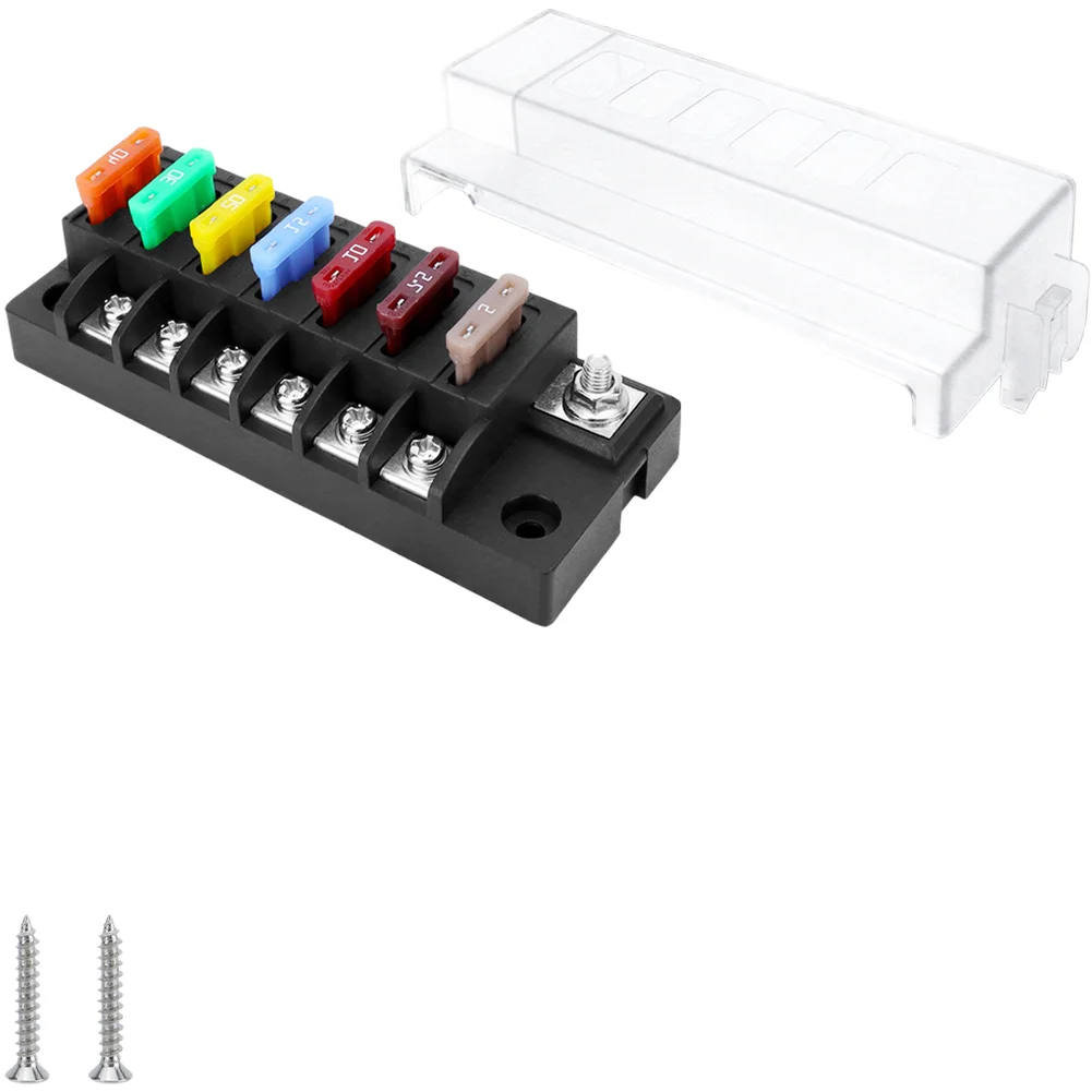 Power Distribution For RV Vehicles Waterproof Holder As Shown In The Figure 6 Way Blade Fuse Screw-type Connectors