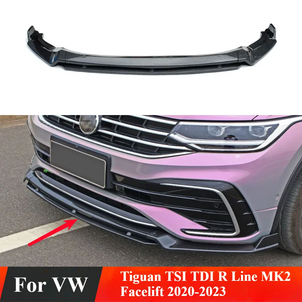 Zderzak przedni Spoiler Splitter Lip Cap Body Kit Guards Akcesoria samochodowe do VW Tiguan TSI TDI R Line MK2 Facelift 2020-2023