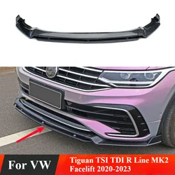 Zderzak przedni Spoiler Splitter Lip Cap Body Kit Guards Akcesoria samochodowe do VW Tiguan TSI TDI R Line MK2 Facelift 2020-2023