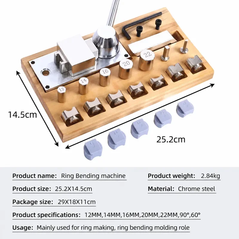 Multifunctional Jewelry Ring Bending Machine Gold Silver Copper Earring Forming Rounding Rolling Bender Tools Set