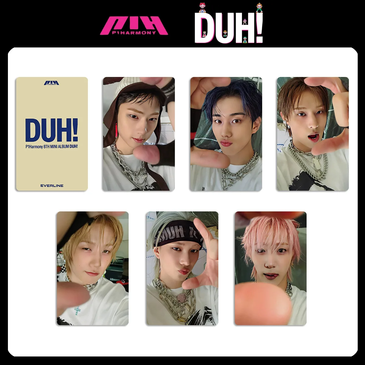 P1Harmony Album DUH PostcardK4 Special Card WITHMUU EVERLINE LOMO