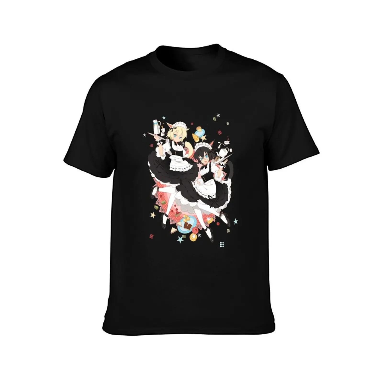 FFXIV Miqo'te Maid T-Shirt Casual Street Style Short Sleeve Tee T-Shirt