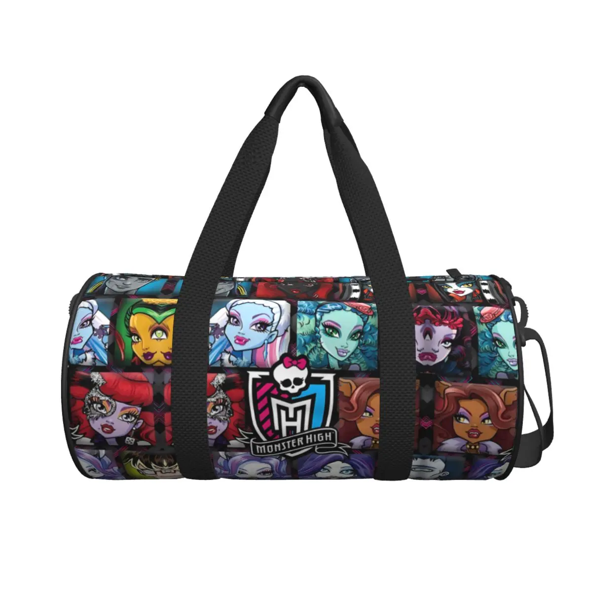 Monster High Sports Bags Cartoon Cool Anime Travel Gym Bag with Shoes Vintage Handbags Men Women Custom Outdoor Fitness Bag