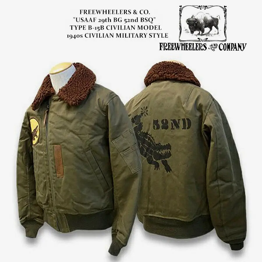

Куртка-бомбер FREEWHEELERS 1940S с воротником из шерсти, тип B-15B, модель 29