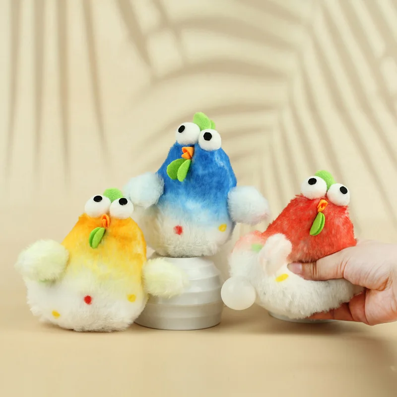 Cute Cartoon Plush Keychain para crianças, lay Eggs, Chicken Toys, Colorful Chick Pendant, Backpack Hanging Ornament, Presentes