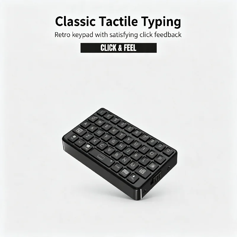 Exknight Retro Touch Mini Blackberry Keyboard Bluetooth Three System Universal For Windows For Android Portable Phone Keypad