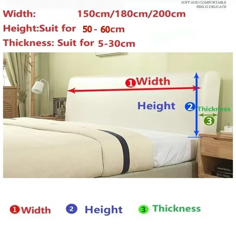 Solid Color Jacquard Headboard Cover Nordic All-inclusive Bed Head Slipcover Super Soft Anti-dust Headboard Covers Home Bedroom