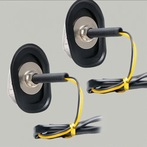 Imagen 2 del producto 12V 10mm para Honda Yamaha Cafe Racer intermitentes de motocicleta LED empotrado luz de intermitente de motocicleta lámpara