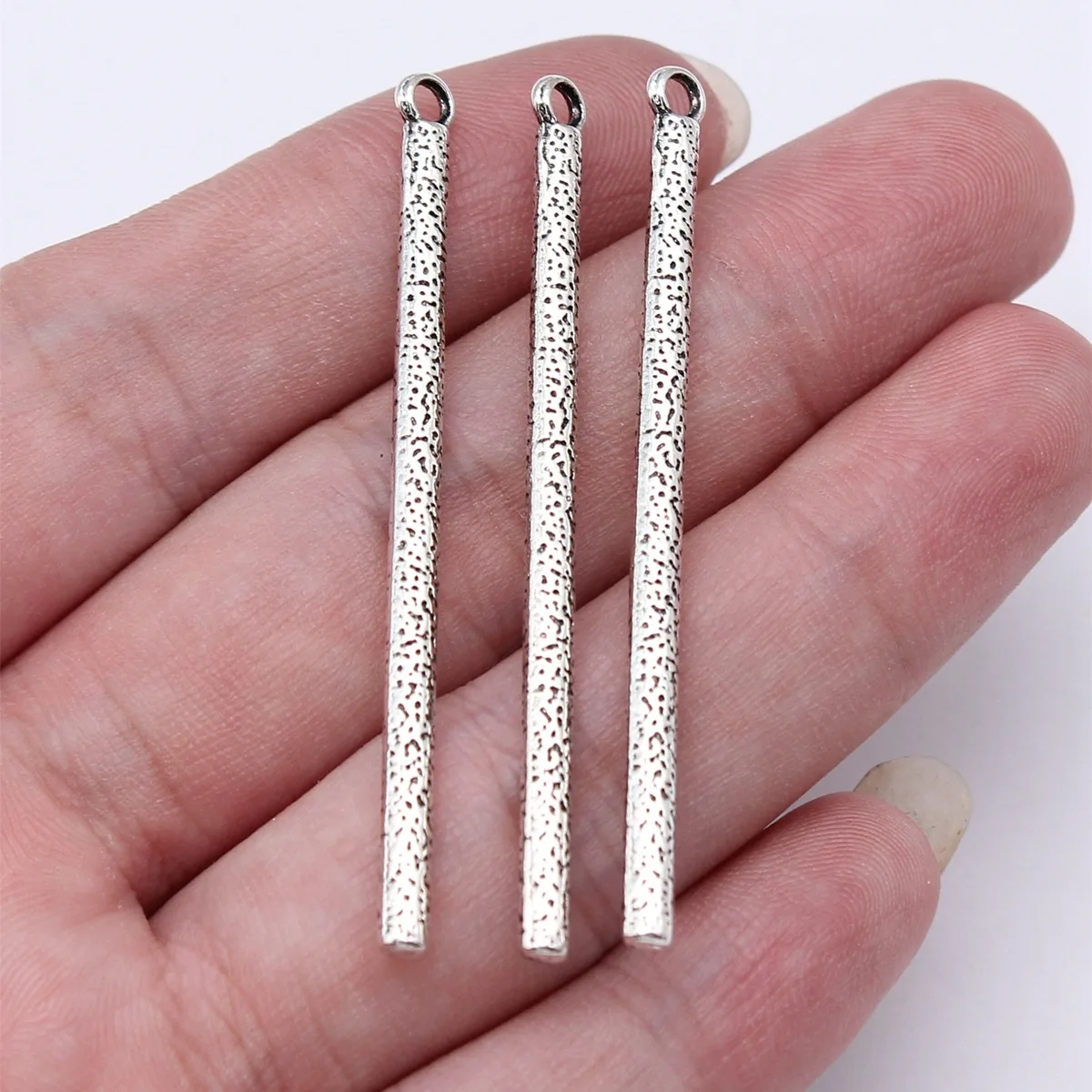 

20pcs Vintage Hammered Bar Wind Chime Pendants Alloy Jewelry Making Supplies Diy Earrings Necklaces Bracelets Craft Projects